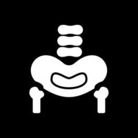 Pelvic Bone Glyph Inverted Icon Design vector