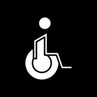 Handicaped Patient Glyph Inverted Icon Design vector