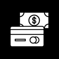 Payment Methods Glyph Inverted Icon Design vector