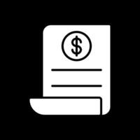 Pay Bill Glyph Inverted Icon Design vector