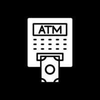 ATM Glyph Inverted Icon Design vector