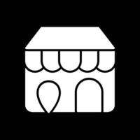 Store Locator Glyph Inverted Icon Design vector