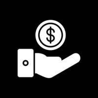 Cash Offer Glyph Inverted Icon Design vector