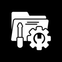 Tech Services Glyph Inverted Icon Design vector