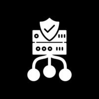 Data Protection Glyph Inverted Icon Design vector