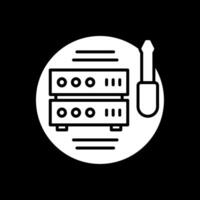 Tech Support Glyph Inverted Icon Design vector
