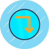 Turn Down Flat Circle Icon Design vector