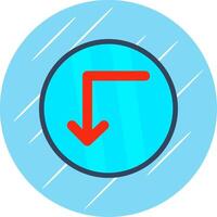 Turn Down Flat Circle Icon Design vector