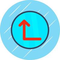 Turn Up Flat Circle Icon Design vector