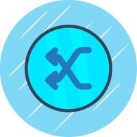 Shuffle Flat Circle Icon Design vector
