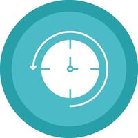 Back In Time Line Shadow Circle Icon Design vector