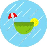 Coconut Drink Flat Circle Icon Design vector