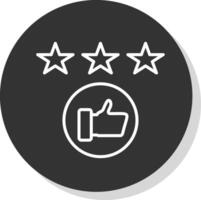 Rating Line Shadow Circle Icon Design vector