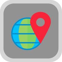 Global Location Flat round corner Icon Design vector