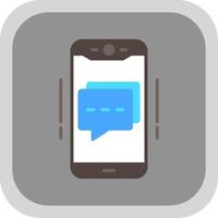 Mobile Chat Flat round corner Icon Design vector