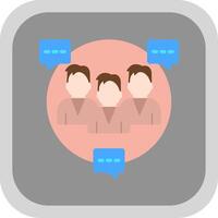 Seo Group Chat Flat round corner Icon Design vector