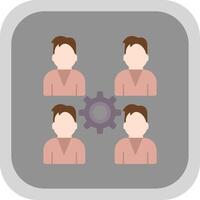 Pro Group Team Flat round corner Icon Design vector