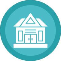 House Glyph Due Circle Icon Design vector