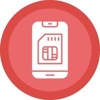 Sim Card Glyph Due Circle Icon Design vector