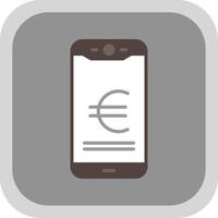 Euro Mobile Pay Flat round corner Icon Design vector