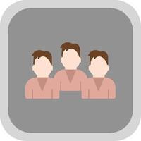 Group Team Flat round corner Icon Design vector