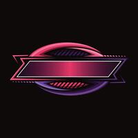 Blank border racing logo. Technology digital banner. Futuristic techno border. Gaming Logo vector