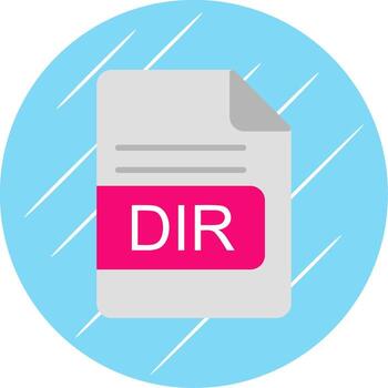 DIR File Format Flat Circle Icon Design vector