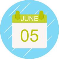 June Flat Circle Icon Design vector