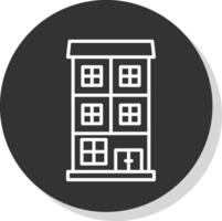 apartamento línea sombra circulo icono diseño vector