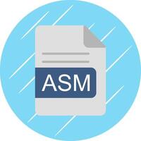 ASM File Format Flat Circle Icon Design vector