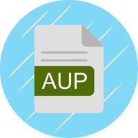 AUP File Format Flat Circle Icon Design vector