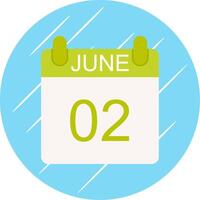 June Flat Circle Icon Design vector