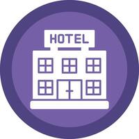 hotel línea sombra circulo icono diseño vector