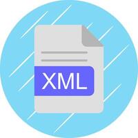 XML File Format Flat Circle Icon Design vector