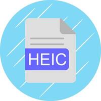 HEIC File Format Flat Circle Icon Design vector