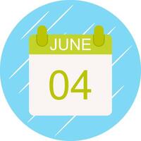 June Flat Circle Icon Design vector