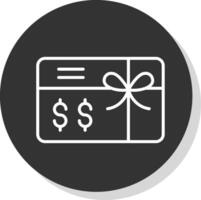 Gift Card Line Shadow Circle Icon Design vector