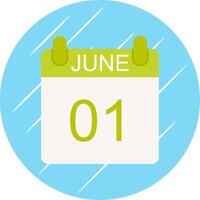 June Flat Circle Icon Design vector