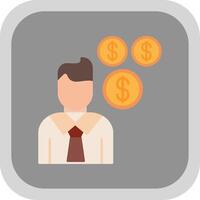 Sales Manager Flat round corner Icon Design vector