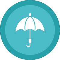 Umbrella Glyph Due Circle Icon Design vector