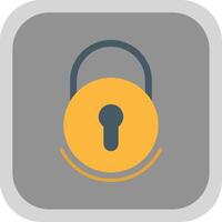 Lock Flat round corner Icon Design vector