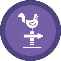 pollo glifo debido circulo icono diseño vector