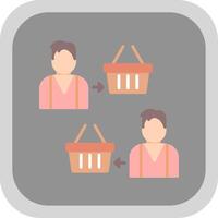 Reseller Flat round corner Icon Design vector