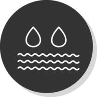 Water Glyph Due Circle Icon Design vector