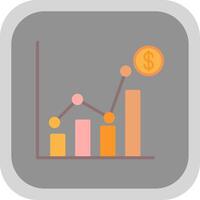 Sales Statistics Flat round corner Icon Design vector