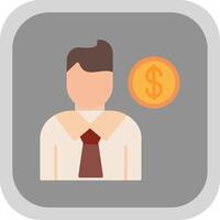 Sales Representative Flat round corner Icon Design vector