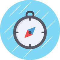 Compass Flat Circle Icon Design vector