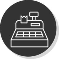 Cash Register Line Shadow Circle Icon Design vector