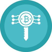 Bitcoin Key Glyph Due Circle Icon Design vector