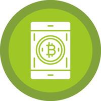 Bitcoin Pay Glyph Due Circle Icon Design vector